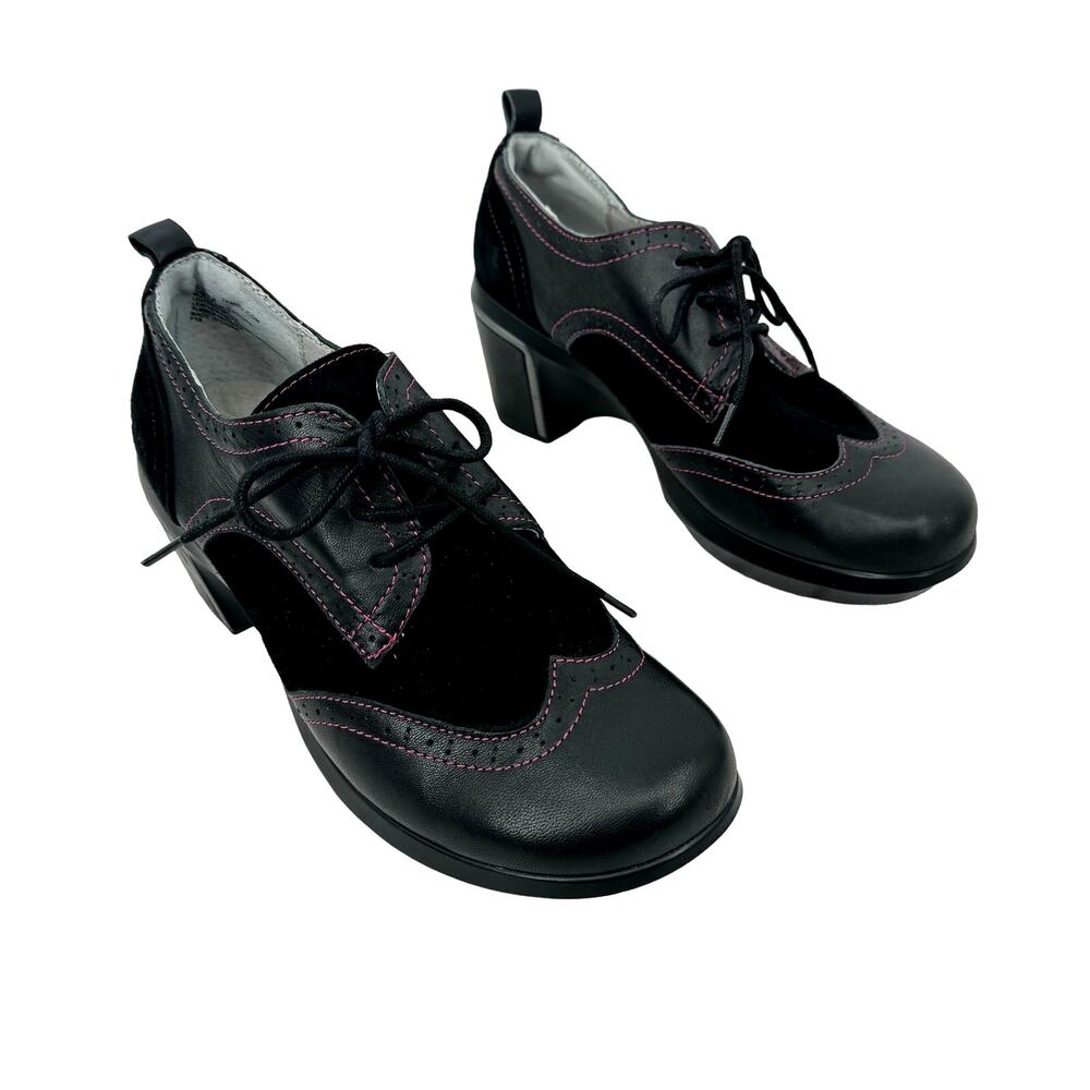 Jambu San Fran Encore women's shoes 8.5 black leather Oxford lace up heels